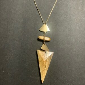 Natural Triangle Stone pendant necklace